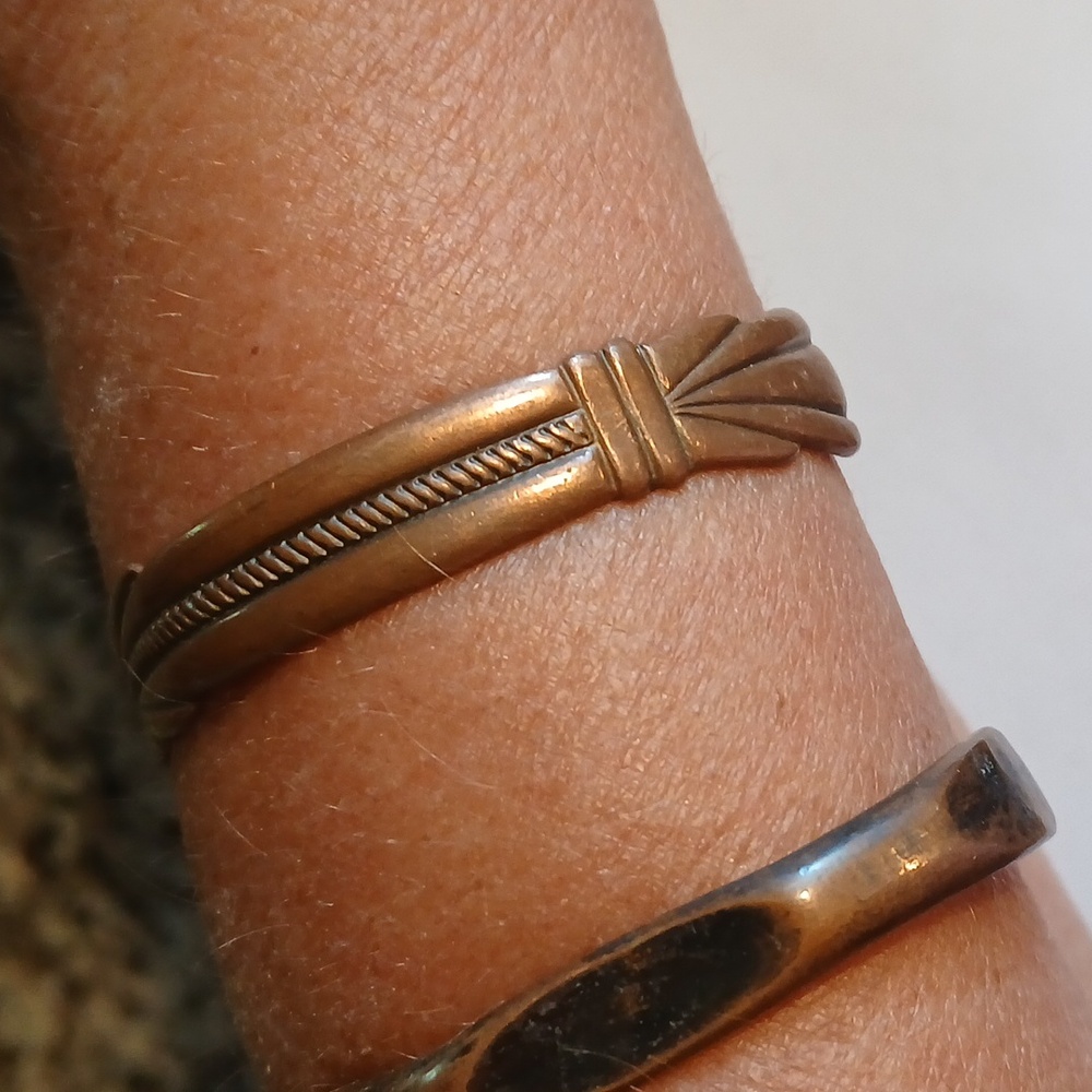 Solid Copper Cuff Bracelets Set - image 2